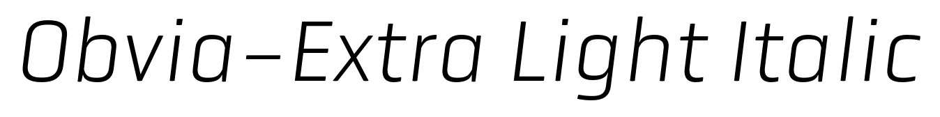 Obvia-Extra Light Italic